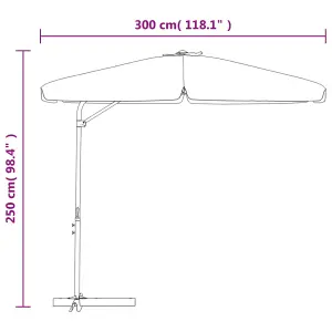 Berkfield Outdoor Parasol with Steel Pole 300 cm Taupe