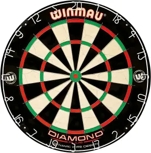 Winmau Professional Dart Set includes Diamond Plus Dartboard, Black Cabinet, 2 Sets of Darts, Official Oche Line