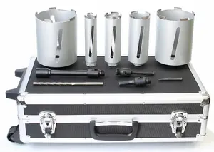 Bosch 11 Piece Professional Dry Diamond Core Set + Metal Wheeled Trolley Case