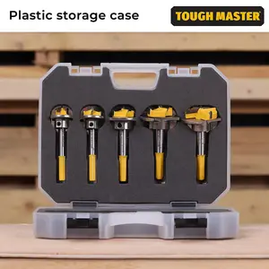 TOUGH MASTER Forstner Router Bit Set 5 piece 15, 20, 25, 30, 35mm, 8-10mm hex shank (TM-RBF5S)