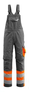 Mascot Safe Supreme Sunderland Bib & Brace - Dark Anthracite/Hi-Vis Orange   (42.5) (Leg Length - Short)