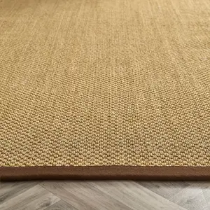 Origins Sisal Rug Warm Natural with Dark Brown Border 200CM x 290CM