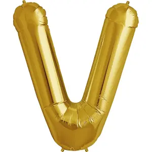 NorthStar V Letter Foil Balloon Gold (One Size)