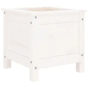 Berkfield Garden Planter White 40x40x39 cm Solid Wood Pine