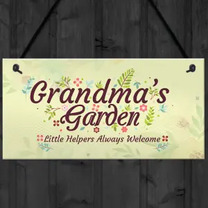 Red Ocean Grandma's Garden Novelty Hanging Plaque Summer House Sign Garden Shed Home Decor