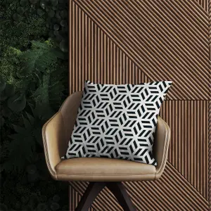 Geometric Monochrome Hexagonal Pattern Outdoor Cushion 60cm x 60cm