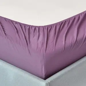 Homescapes Grape Egyptian Cotton Fitted Sheet 200 TC, Double