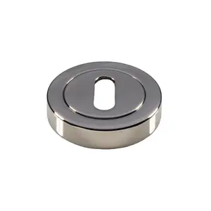 50mm Lock Profile Round Escutcheon Concealed Fix Polished Nickel Keyhole Cover