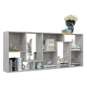 Berkfield Book Cabinet Concrete Grey 67x24x161 cm Engineered Wood