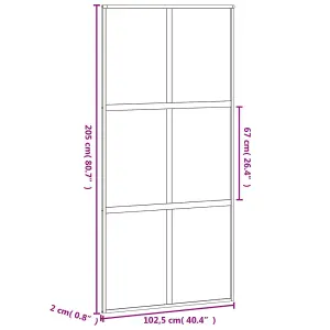 Berkfield Sliding Door White 102.5x205 cm Tempered Glass and Aluminium