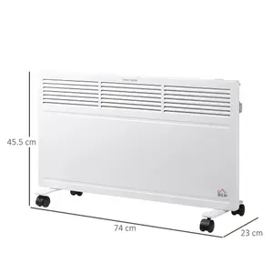 HOMCOM Convector Radiator Heater w/ Adjustable Thermostat  Safety Cut-Off, White