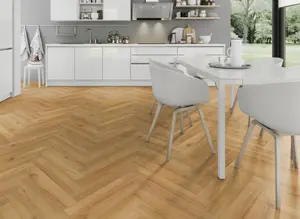 Lignum Fusion Twelve Premium Herringbone 12mm - Oak Robust Natural - Laminate Flooring - 1.92m² Pack