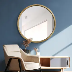 The Naturalis - Solid Oak Round Deep Dish Framed Mirror 39" X 39" (100CM X 100CM)