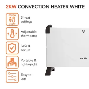 Warmlite WL41007 Convection Heater White 2000W