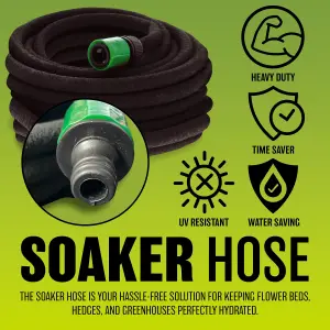 15m Hozelock Compatible Porous Soaker Hose Garden Drip Irrigation Watering Pipe