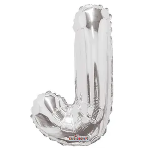 Apac J Letter Foil Balloon Silver (One Size)