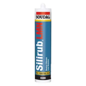 Soudal Silirub LMN Neutral Silicone - 300ml - White (Pack of 3)