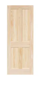 Victorian 4 Panel Clear Pine Panel Door 1981 x 838mm