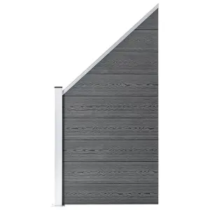 Berkfield WPC Fence Set 6 Square + 1 Slanted 1138x186 cm Grey