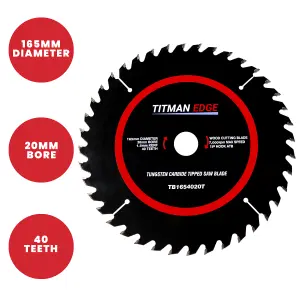 Titman Edge Plunge Saw - Triple Pack - 165mm 20mm Bore -TBTRIPKB