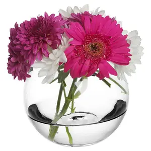 URBNLIVING 13cm Height 12pcs Round Glass Flower Vase Bowl Modern Home Wedding Table Top Centerpiece Decor