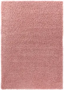 Serdim Rugs Plain Living Room Shaggy Area Rugs Baby Pink 80x150 cm