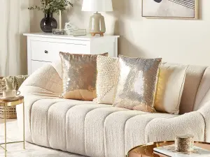 Set of 2 Cushions ASTER 45 x 45 cm Solid Gold