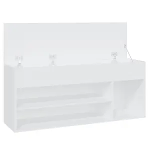 Berkfield Shoe Bench White 105x30x45 cm Engineered Wood