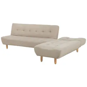 Left-Hand Corner Sofa ALSTEN Light Beige Fabric Left Hand