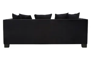 Sofia 3 Seater Black Velvet Sofa