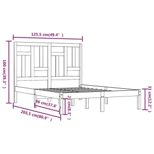 Berkfield Bed Frame Solid Wood Pine 120x200 cm