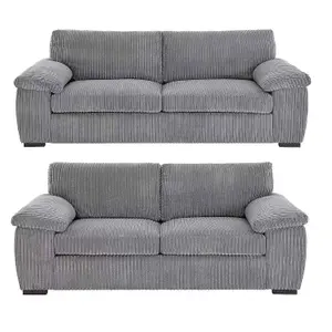 Amalfi Jumbo Cord 3 & 2 Seater Grey