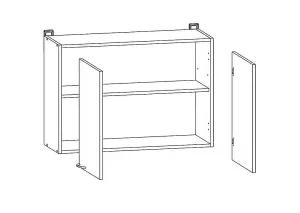 800mm Kitchen Wall Unit Individual Upper Cabinet Cupboard 80cm Sonoma Oak / Wenge Brown from Junona Range