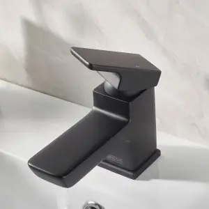 Bristan Noctis Small Black Square Deck Mixer Tap