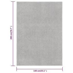 Rug Short Pile 140x200 cm Light Grey