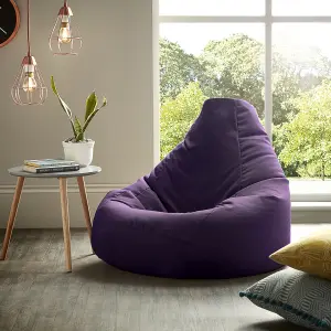 Adult Highback Beanbag for Indoors or Outdoors Ready Filled Bean bags - Purple