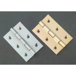 7.6cm H x 5cm W Butt Bearing Single Door Hinge Polished Brass