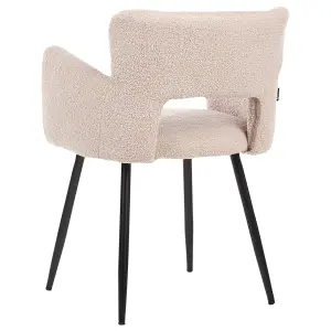 Set of 2 Dining Chairs SANILAC Boucle Beige