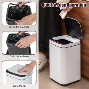 Costway Intelligent Touchless Trash Can 13L Small Smart Motion Sensor Smart Garbage Can