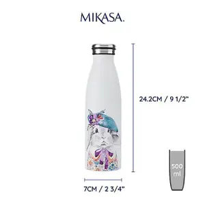 Mikasa Tipperleyhill Rabbit Double-Walled 500ml Stainless Steel Water Bottle