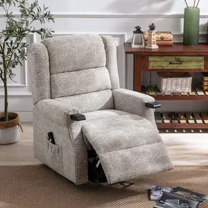 Ashfield Electric Fabric Single Motor Riser Rise Recliner Lift Mobility Tilt Chair Cream