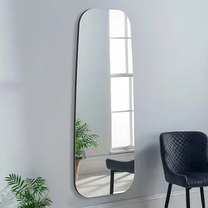 Full Length Organic Pebble Mirror Black