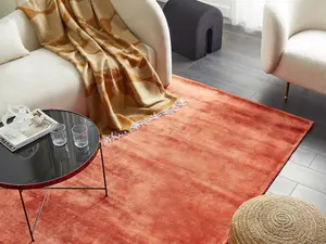 Viscose Area Rug 140 x 200 cm Orange GESI II