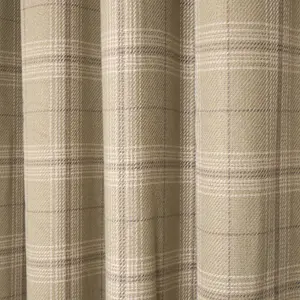 Woven Check Print Pair of Curtains, Sage - 46 x 72