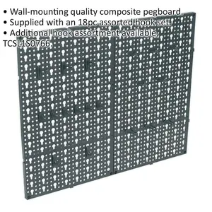 Premium 495 x 610mm Composite Wall Pegboard Set for Efficient Garage Tool Storage