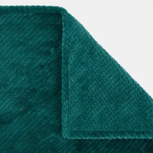 Dreamscene Luxury Large Waffle Honeycomb Mink Warm Throw, Teal - 200 x 240cm