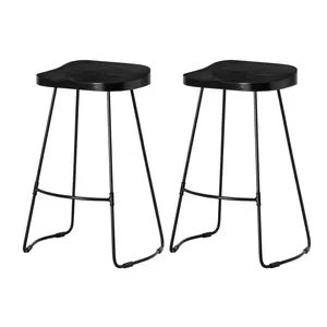 Gallitzin Solid Wood Kitchen Counter Bar Stool (Set of 2) Black / Counter Stool (68.5cm Seat Height)