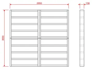 Wooden shed bases 10x10 (W-295cm x D-300cm), made of 38mm x 140mm