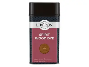 Liberon Teak Spirit Wood Dye 1 Litre for Deep Wood Colouring