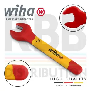 Wiha Spanner Wrench 16mm VDE Electricians Single Insulated Open End 43036